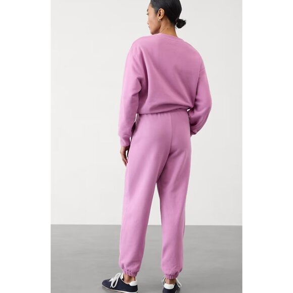 Athleta PM Medium Forever Fleece High Rise Jogger Lotus Pink Petite Medium - Picture 2 of 5